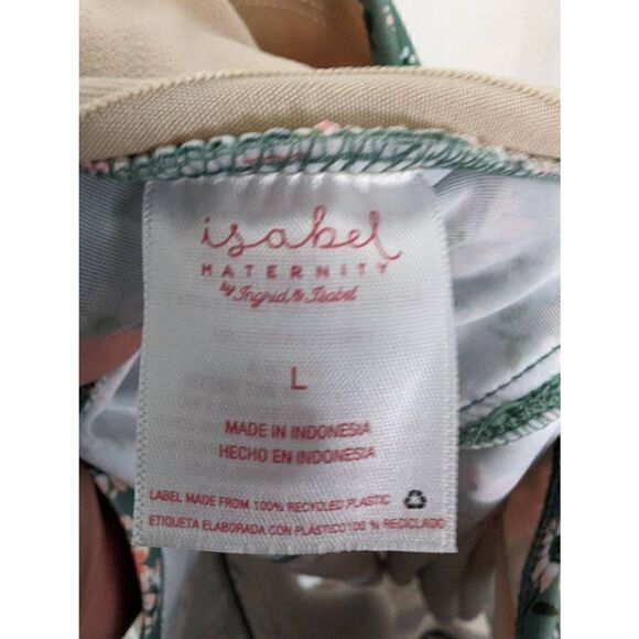 NWT Maternity Tankini Top Isabel Maternity Green Floral Women's Size Large - Picture 3 of 8